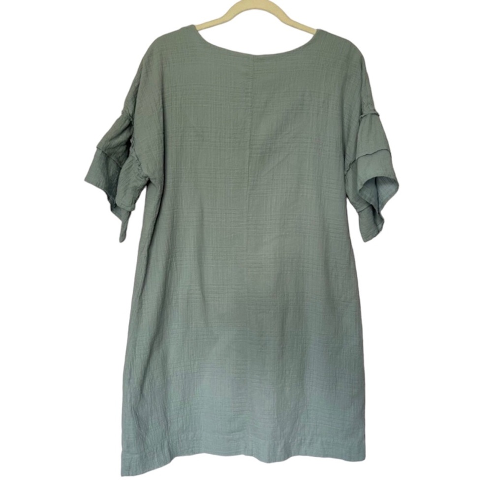 Universal Thread Ruffle Sleeve Cotton Dress Powder Blue Size Medium - Picture 2 of 9